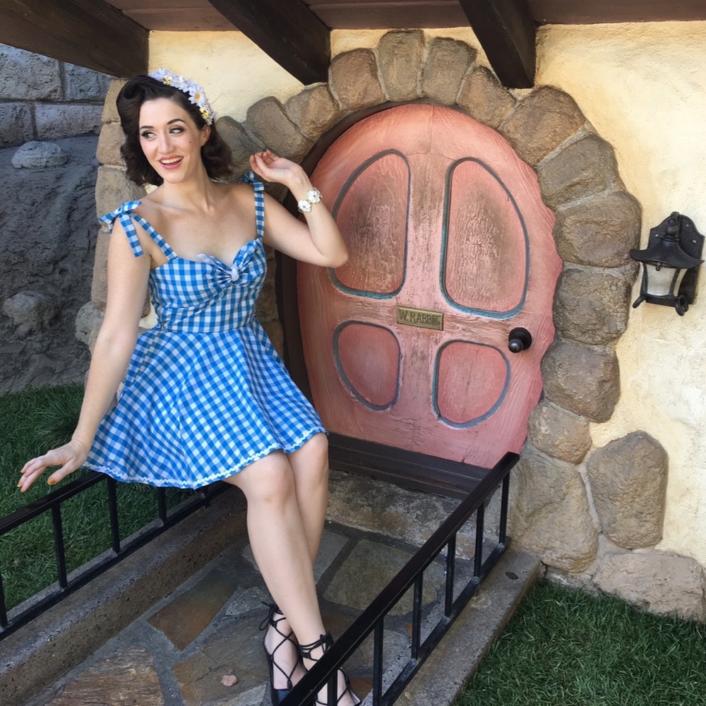 Blue gingham vintage 1950’s pinup playsuit